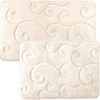 image:imageBathroom Rug Set of 2  Memory Foam Bath Mats with Embossed Coral Fleece Top  NonSlip Absorbent Rugs for Shower or Laundry by Lavish Home Ivory