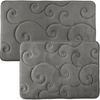 image:imageBathroom Rug Set of 2  Memory Foam Bath Mats with Embossed Coral Fleece Top  NonSlip Absorbent Rugs for Shower or Laundry by Lavish Home Platinum