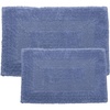 image:imageCotton Bath Mat Set 2 Piece 100 Percent Cotton Mats Reversible Soft Absorbent and Machine Washable Bathroom Rugs By Lavish Home Blue 35x22x05