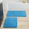 image:imageLavish Home 2 Piece Bathroom Rug Set  32x21 Inch and 24x17 Inch Memory Foam Bath Mats with Chenille Shag Top for Stylish Bathroom Decor  Machine Washable Bath Rugs Set of 2 Blue