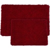image:imageLavish Home 2 Piece Bathroom Rug Set  32x21 Inch and 24x17 Inch Memory Foam Bath Mats with Chenille Shag Top for Stylish Bathroom Decor  Machine Washable Bath Rugs Set of 2 Burgundy