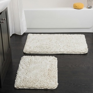 image:imageLavish Home 2 Piece Memory Foam Shag Bath Mat  White 32x21x125