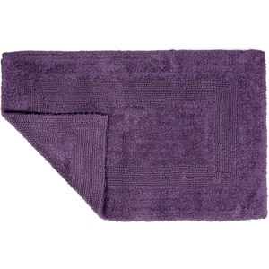 image:imageLavish Home Cotton Bath Mat Set 2 Piece 100 Percent Cotton Mats Reversible Soft Absorbent and Machine Washable Bathroom Rugs Eggplant