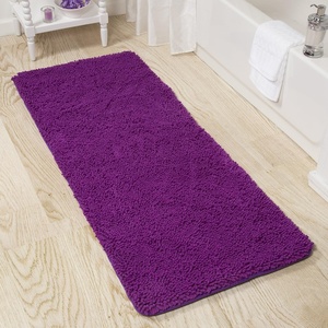 image:imageLavish Home Memory Foam Shag Bath Mat 24x58 Purple