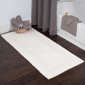 image:imageLavish Home Reversible Long Bath Mat Burgundy 60 x 24Ivory