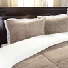 image:imageKing Size Comforter Set  3Piece Sherpa and Fleece Bedspread with Pillow Shams  Warm Cozy MachineWashable Bedding by Lavish Home Taupe