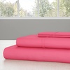 image:imageLavish Home 3Piece Brushed Microfiber Twin Sheet Set  Bedding with Wrinkle and StainResistant Fitted and Flat Sheets Plus Pillowcase Pink