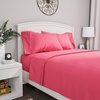 image:imageLavish Home 3Piece Brushed Microfiber Twin Sheet Set  Bedding with Wrinkle and StainResistant Fitted and Flat Sheets Plus Pillowcase Pink