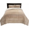 image:imageKing Size Comforter Set  3Piece Sherpa and Fleece Bedspread with Pillow Shams  Warm Cozy MachineWashable Bedding by Lavish Home Taupe