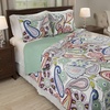 image:imageLavish Home 3Piece Quilt Set  Lizzie Classic Paisley King Quilt with 2 KingSize Pillow Shams  Machine Washable Lightweight Bedding MulticolorMulticolor
