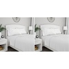 image:imageLavish Home Brushed Microfiber Sheet Set 4 PieceEmbossed Checkered Bed Linens Deep Pocket Fitted amp Flat Sheets Plus 2 Pillowcases King White Pack of 2