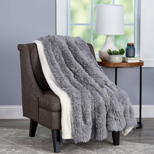 image:imageBedford Home Oversized Throw Blanket for Couch Amber Brown 60 x 70Gray and Cream