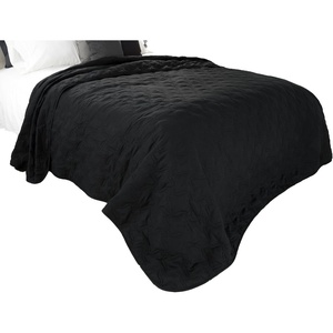 image:imageSolid Color Quilt by Lavish Home King  BlackBlack