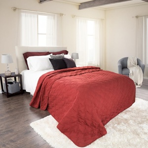 image:imageSolid Color Quilt by Lavish Home King  BlackBurgundy