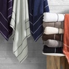 image:image2Piece Bath Towel Set  Quick Dry Large 34x68in Bath Towels for Shower Gym Spa or Dorm  100 Cotton Main or Guest Bathroom Essentials  Highly Absorbent Bath Sheets by Lavish Home NavyBlack and White