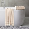 image:image2Piece Bath Towel Set  Quick Dry Large 34x68in Bath Towels for Shower Gym Spa or Dorm  100 Cotton Main or Guest Bathroom Essentials  Highly Absorbent Bath Sheets by Lavish Home NavyBeige and Black