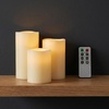 image:imageLavish Home 3Piece Battery Operated Candles Set  LED Flameless Candles Battery Operated with Remote Controlled Real Wax for Home Wedding or Christmas Decor WhiteWhite