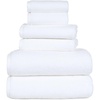 image:image100 Percent Cotton Towel Set Zero Twist Soft and Absorbent 6 Piece Set With 2 Bath Towels 2 Hand Towels and 2 Washcloths Chocolate By Lavish HomeWhite
