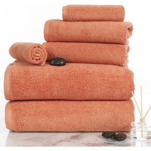 image:image100 Percent Cotton Towel Set Zero Twist Soft and Absorbent 6 Piece Set With 2 Bath Towels 2 Hand Towels and 2 Washcloths Chocolate By Lavish HomeBrick