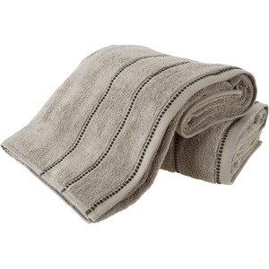 image:image2Piece Bath Towel Set  Quick Dry Large 34x68in Bath Towels for Shower Gym Spa or Dorm  100 Cotton Main or Guest Bathroom Essentials  Highly Absorbent Bath Sheets by Lavish Home NavyTaupe and Black