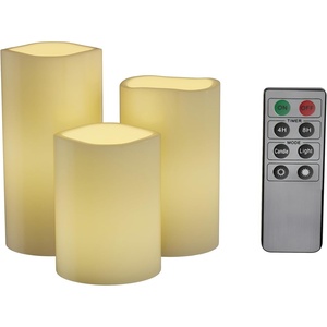 image:imageLavish Home 3Piece Battery Operated Candles Set  LED Flameless Candles Battery Operated with Remote Controlled Real Wax for Home Wedding or Christmas Decor WhiteWhite