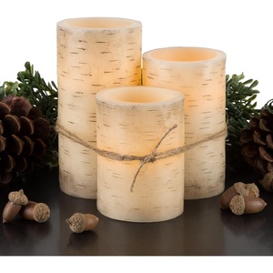 image:imageLavish Home Flameless Candles Faux Birch Bark 3Pack 6494