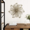 image:imageHome Wall Decor  Metallic Layered Wire Spiral Flower Sculpture  Contemporary Hanging Accent for Living Room Bedroom or Kitchen by Lavish Gold