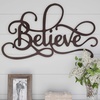 image:imageBelieve Wall Decor  Decorative 3D Metal Cutout  Word Art Sign for Modern Rustic and Vintage Farmhouse Decor by Lavish Home Distressed Brown
