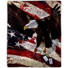 image:imageLavish Home Sherpa Fleece Throw Blanket  American Flag Bald Eagle Print Lightweight Hypoallergenic Bed Couch Plush Blanket for Adults and Kids