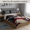 image:imageLavish Home Sherpa Fleece Throw Blanket  American Flag Bald Eagle Print Lightweight Hypoallergenic Bed Couch Plush Blanket for Adults and Kids