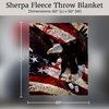 image:imageLavish Home Sherpa Fleece Throw Blanket  American Flag Bald Eagle Print Lightweight Hypoallergenic Bed Couch Plush Blanket for Adults and Kids