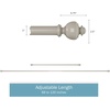 image:image1Inch Curtain Rod  Decorative Modern Urn Finials amp Hardware For Home Decor in Bedroom Living Room amp Kitchen 66120Inch by Lavish Home Gray