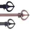 image:imageLavish Home Twisted Sphere Curtain Rod 62144 34 inch  PewterBronze 48