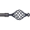 image:imageLavish Home Twisted Sphere Curtain Rod 62144 34 inch  PewterPewter 62 144