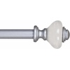image:imageLavish Home Twisted Sphere Curtain Rod 62144 34 inch  PewterSilver 48