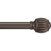 image:imageLavish Home 1Inch Curtain Rod Decorative Striped Cone Finials amp Hardware for Home Decor in Bedroom Living Room amp Kitchen 66120Inch Bronze