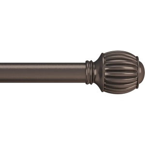 image:imageLavish Home 1Inch Curtain Rod Decorative Striped Cone Finials amp Hardware for Home Decor in Bedroom Living Room amp Kitchen 66120Inch Bronze
