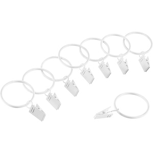 image:imageLavish Home Curtain Rod Ring Clips125Inch Bronze Set of 8White