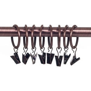 image:imageLavish Home Curtain Rod Ring Clips125Inch Pewter Set of 8Copper