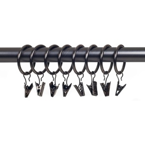 image:imageLavish Home Curtain Rod Ring Clips125Inch Pewter Set of 8Pewter