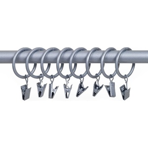 image:imageLavish Home Curtain Rod Ring Clips125Inch Pewter Set of 8Silver