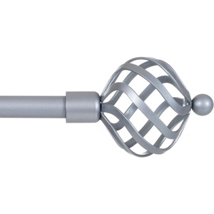 image:imageLavish Home Twisted Sphere Curtain Rod 34 inch  Silver