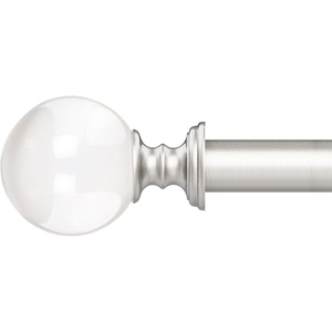 image:imageLavish Home Twisted Sphere Curtain Rod 62144 34 inch  PewterSilver