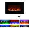 image:image36Inch Wall Mounted Electric Fireplace  Curved Glass Heater with Removable Stand Adjustable Heat and 10 Flame Colors by Northwest Black