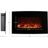 image:image36Inch Wall Mounted Electric Fireplace  Curved Glass Heater with Removable Stand Adjustable Heat and 10 Flame Colors by Northwest Black