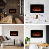 image:image36Inch Wall Mounted Electric Fireplace  Curved Glass Heater with Removable Stand Adjustable Heat and 10 Flame Colors by Northwest Black