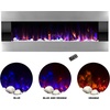 image:imageElectric Fireplace  54 Inch Wall Mounted Fireplace Heater with Remote Control Adjustable LED Flame Color Timer and Heat by Northwest Silver54  Silver  Black