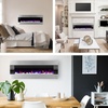 image:imageElectric Fireplace  54 Inch Wall Mounted Fireplace Heater with Remote Control Adjustable LED Flame Color Timer and Heat by Northwest Silver54  Silver  Black