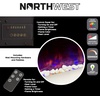 image:imageElectric Fireplace  54 Inch Wall Mounted Fireplace Heater with Remote Control Adjustable LED Flame Color Timer and Heat by Northwest Silver54  Silver  Black