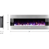 image:imageElectric Fireplace  54 Inch Wall Mounted Fireplace Heater with Remote Control Adjustable LED Flame Color Timer and Heat by Northwest Silver54  Silver  Black